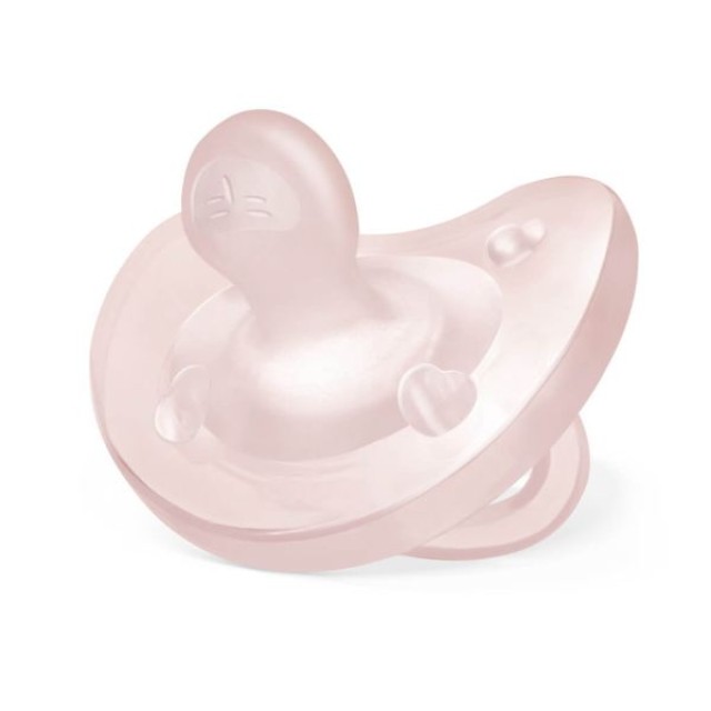 Chicco Πιπίλα Όλο Σιλικόνη 1τμχ 0-6m+ Ροζ Physio Soft
