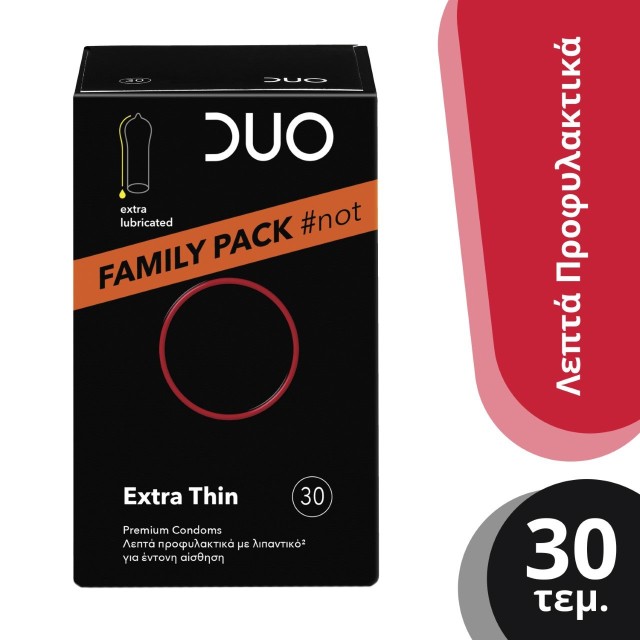 Duo Extra Thin Family Pack Πολύ Λεπτά Προφυλακτικά 30τμχ