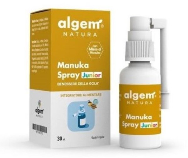 Algem Natura Manuka Throat Spray Junior για τον Ερεθισμένο Λαιμό Φράουλα 30ml