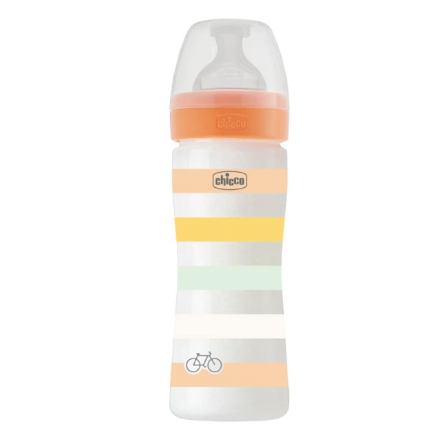 Chicco Πλαστικό μπιμπερό Well Being Unisex 250 ml 2m+ (1τμχ)