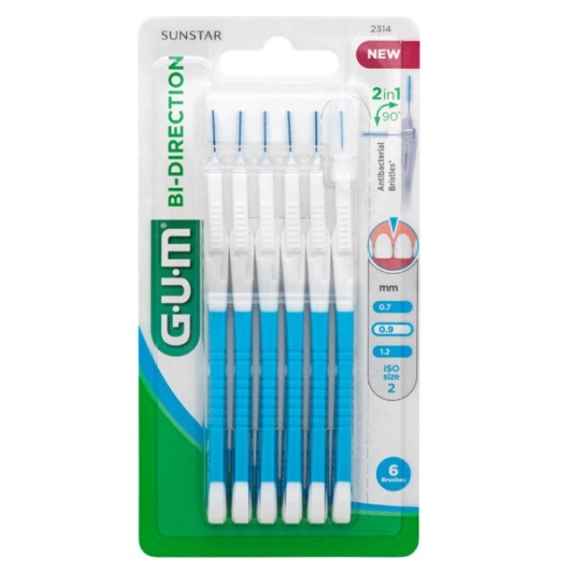 GUM ΜΕΣΟΔΟΝΤΙΑ ΒΟΥΡΤΣΑΚΙΑ 2314 BI-DIRECTION MICRO FINE 0.9mm
