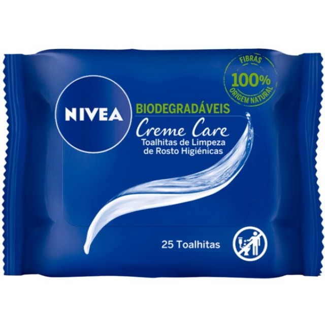 Nivea Cream Care Facial Cleansing Wipes Μαντηλάκια Καθαρισμού Προσώπου & Ματιών 25τμχ