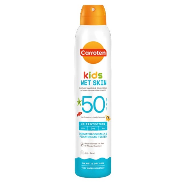 Carroten Kids Wet Skin Suncare Invisible Body Spray 3D Protection SPF50 Παιδικό Αντηλιακό Διάφανο σε Spray, 200ml
