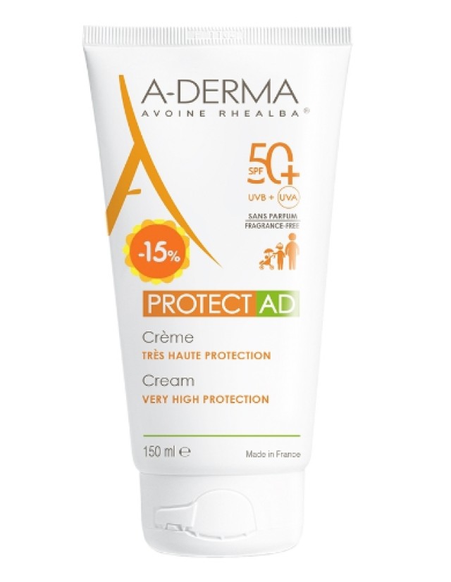 A-Derma Promo Protect AD Cream Very High Protection Αντηλιακή Κρέμα Για Πρόσωπο & Σώμα Για Ξηρή & Ατοπική Επιδερμίδα SPF50+ 150ml (-15%)