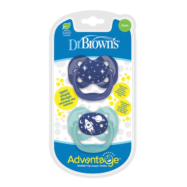 Dr. Browns PA 12002 Πιπίλα Advantage Αγόρι Επίπεδο 1, 0-6m 2τμχ