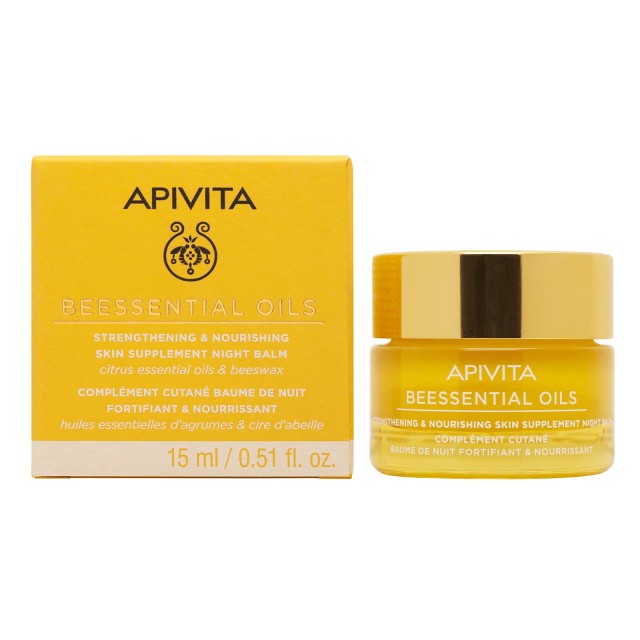APIVITA BEESSENTIAL OILS BALM ΠΡΟΣΩΠΟΥ ΝΥΧΤΑΣ ΣΥΜΠΛΗΡΩΜΑ ΕΝΔΥΝΑΜΩΣΗΣ & ΘΡΕΨΗΣ ΤΗΣ ΕΠΙΔΕΡΜΙΔΑΣ 15ml