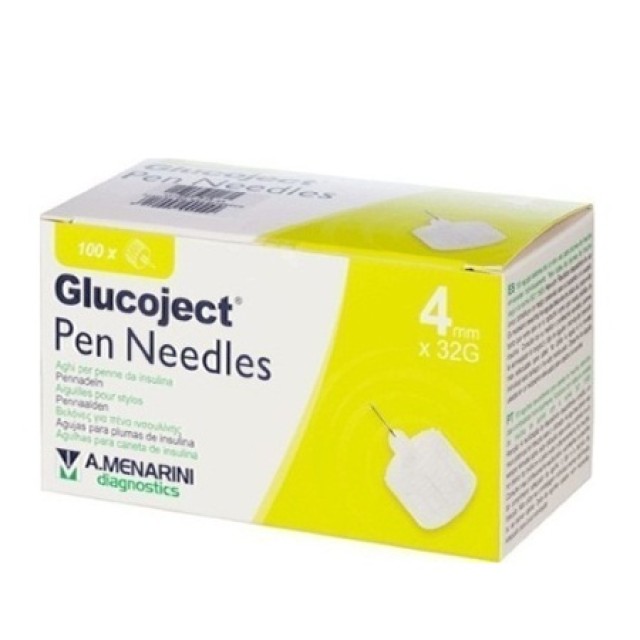 Menarini Glucoject Pen Needles 4mm Χ 32G 100 τεμάχια