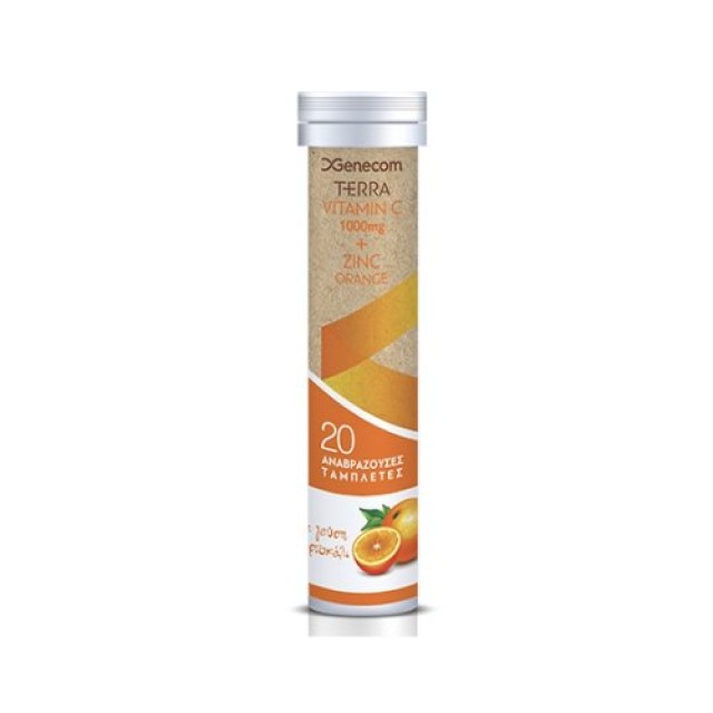 Genecom Terra Vitamin C + Zinc Με Γεύση Πορτοκάλι 20eff.tabs