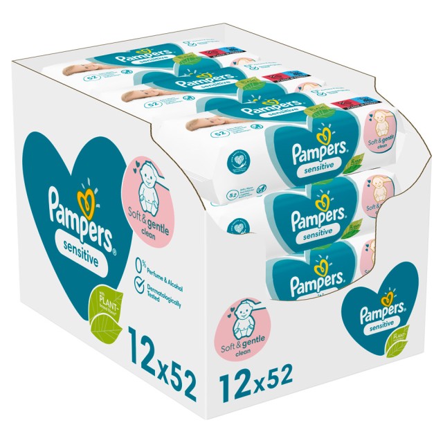 Pampers Promo Wipes Sensitive Μωρομάντηλα 12x52τμχ