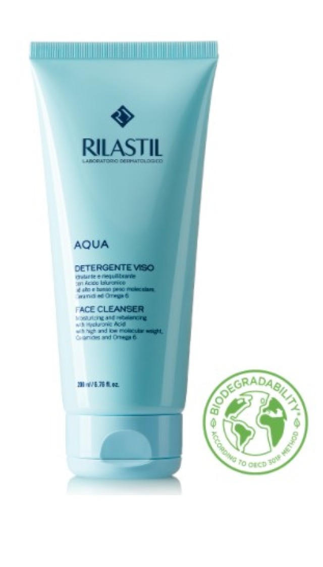 Rilastil Aqua Moisturizing Face Cleanser Καθαριστικό Προσώπου Με Φυσιολογικό pH Για Καθημερινή Χρήση 200ml