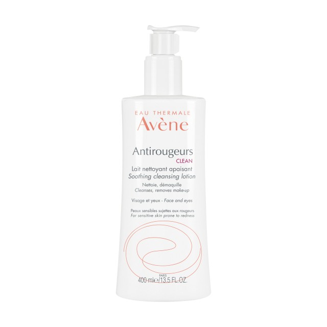 Avene Antirougeurs Clean Lait Nettoyant Γαλάκτωμα Καθαρισμού Για Δέρμα Ευαίσθητο Με Κοκκινίλες 400ml