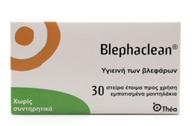 Thea Blephaclean Wipes Αποστειρωμένα Μαντηλάκια Για Την Υγιεινή Των Βλεφάρων 30τμχ