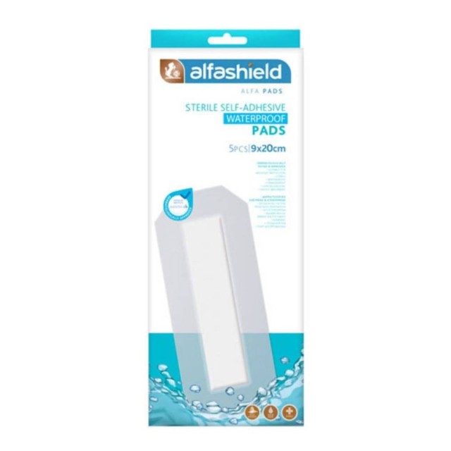 Alfashield Sterile Self-Adhesive Waterproof (9x20cm) Αποστειρωμένα Αυτοκόλλητα Επιθέματα, 5τεμ