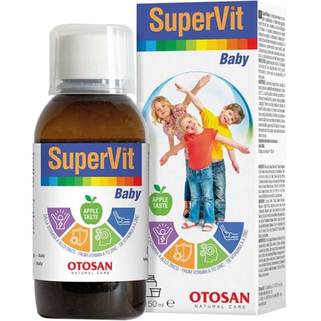 Otosan SuperVit Πολυβιταμινούχο Συμπλήρωμα Διατροφής για Παιδιά σε Σιρόπι με Γεύση Μήλο 150ml