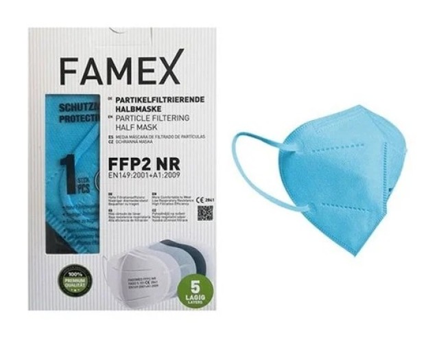 Famex Μάσκα Προστασίας FFP2 Γαλάζιo 10τμχ
