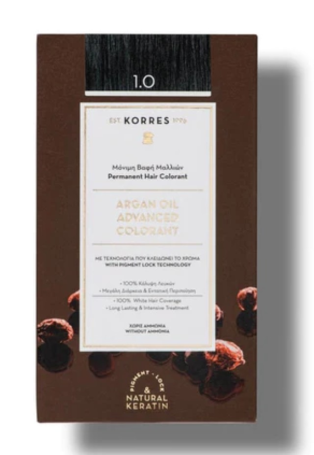 Korres Argan Oil Advanced Colorant 1.0 Μαύρο Φυσικό 50ml