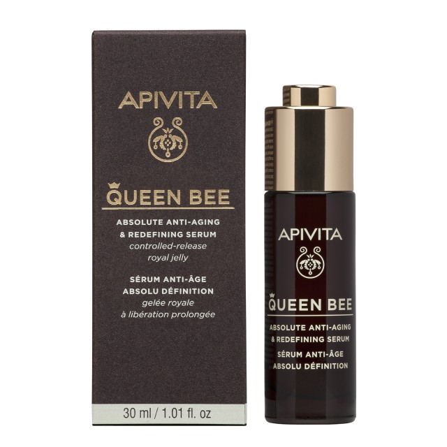 Apivita Queen Bee Ορός Απόλυτης Αντιγήρανσης & Ανόρθωσης Περιγράμματος Με Βασιλικό Πολτό Ελεγχόμενης Αποδέσμευσης30ml