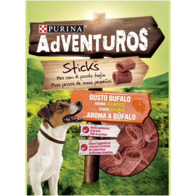 Purina Adventuros Sticks Γιά Μικρούς Σκύλους Με Άρωμα Βουβαλιού 90gr