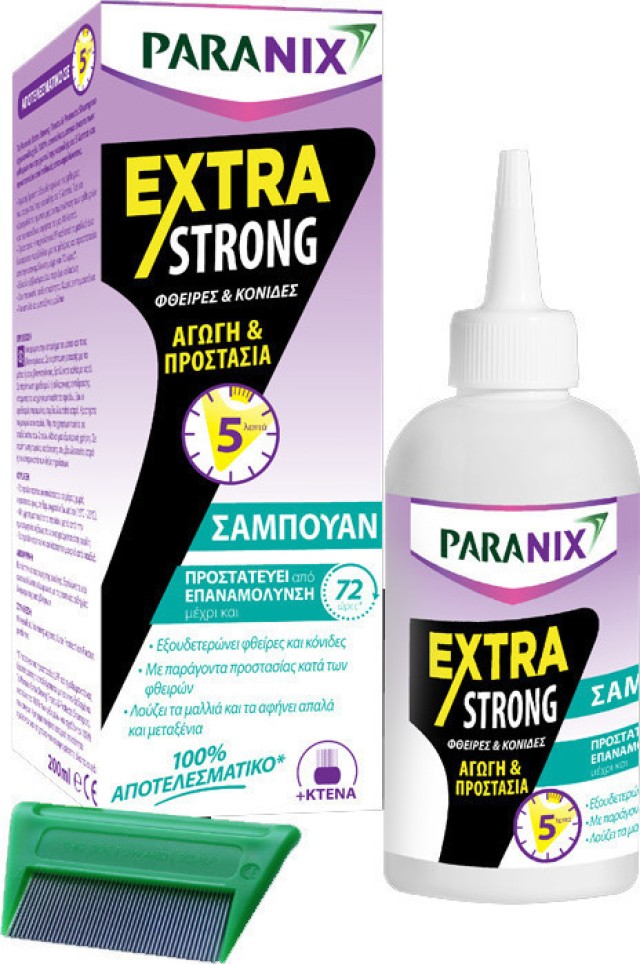 Paranix Extra Strong Αντιφθειρικό Σαμπουάν & Χτενάκι για Παιδιά 200ml