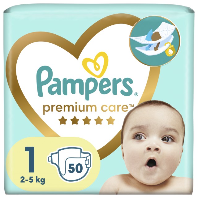 Pampers Premium Care Νο1 (2kg-5kg) 50τμχ