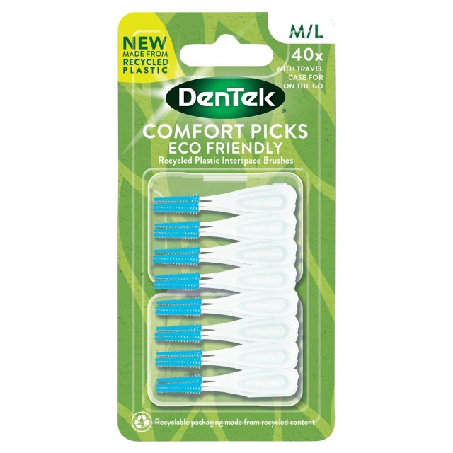 DENTEK COMFORT PICKS M/L ΜΠΛΕ 40ΤΕΜ