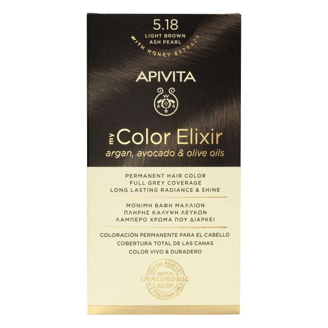 Apivita My Color Elixir Argan, Avocado & Olive Olis 5.18 Καστανό Ανοιχτό Σαντρέ Περλέ