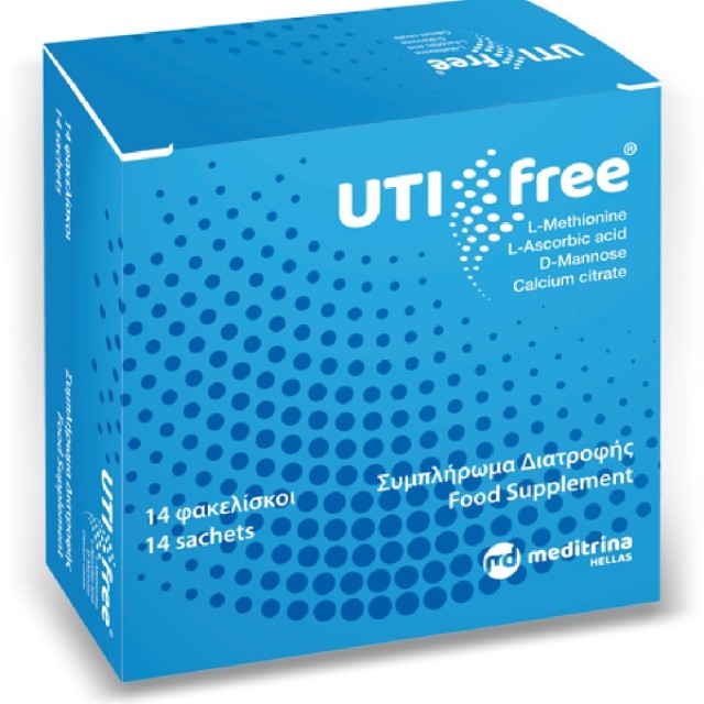 Meditrina – UTI Free Συμπλήρωμα Διατροφής L-Methionine L-Ascorbic acid D-Mannose Calcium citrate 14 φακελίσκοι