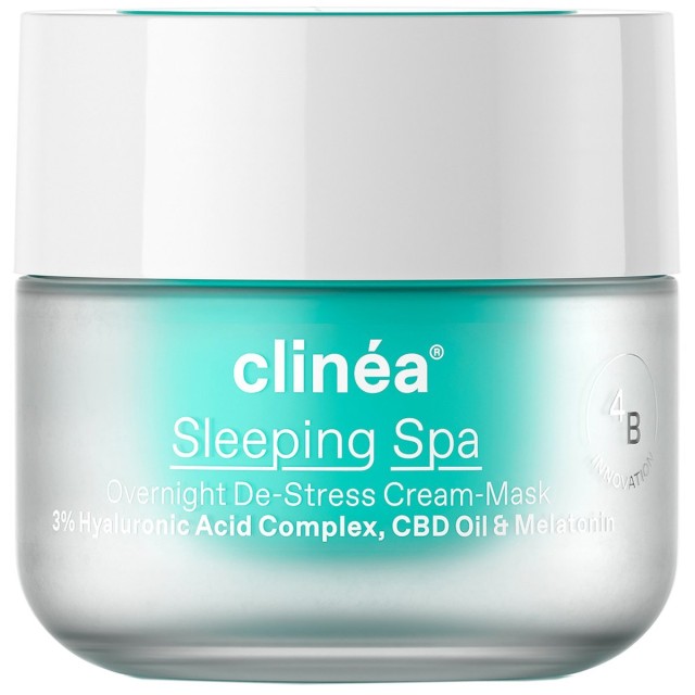 Clinea Sleeping Spa Overnight De-Stress Cream-Mask Κρέμα-Μάσκα Νυκτός Προσώπου Για Ενυδάτωση & Αναζωογόνηση 50ml