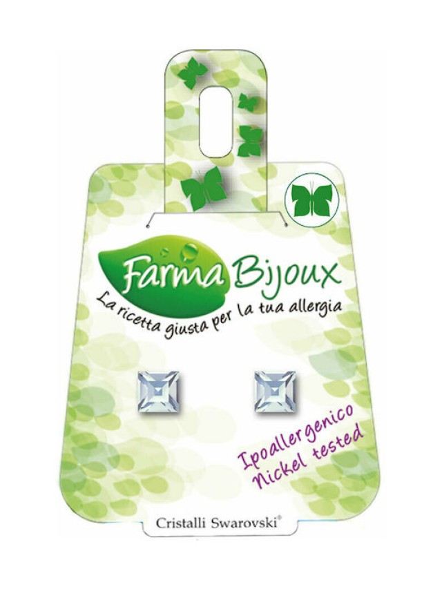 Farma Bijoux Carre Crystal Γυναικεία Σκουλαρίκια με Πέτρες