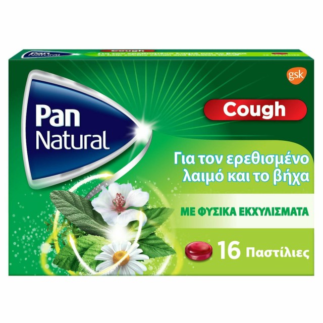 GSK Pan Natural Παστίλιες με Φυσικά Εκχυλίσματα 16τμχ Βατόμουρο
