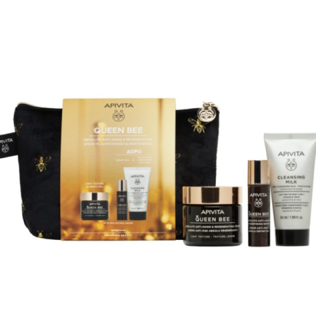 Apivita Promo Queen Bee Κρέμα Απόλυτης Αντιγήρανσης Eλαφριάς Υφής 50ml & Δώρο Γαλάκτωμα 3σε1 50ml & Ορός Ανόρθωσης Περιγράμματος 10ml