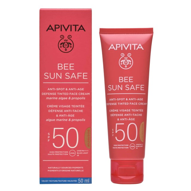 Apivita Bee Sun Safe Κρέμα Προσώπου Κατά Των Πανάδων Με Χρώμα Golden Απόχρωση SPF50 50ml