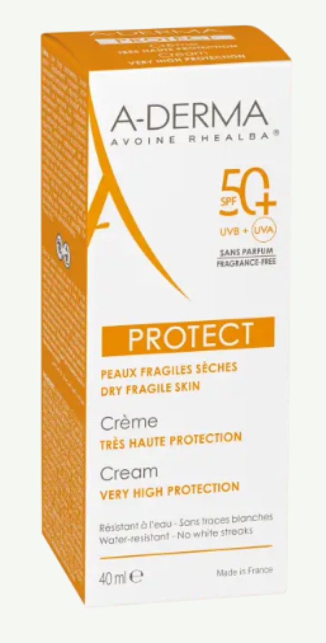 A-Derma Promo Protect Cream Αντηλιακή Κρέμα Προσώπου Χωρίς Άρωμα Για Ευαίσθητη & Ξηρή Επιδερμίδα SPF50 40ml (-15%)