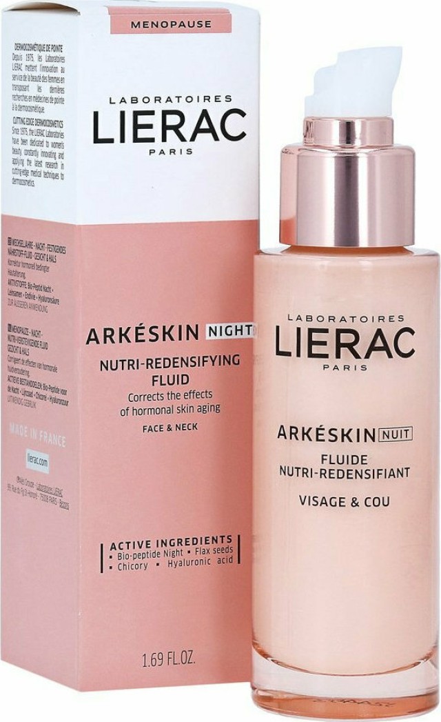 Lierac Arkeskin Night Nutri-Redensifying Fluid Λεπτόρευστη Κρέμα Νύχτας Για Θρέψη & Επαναπύκνωση Προσώπου & Ντεκολτέ 50ml