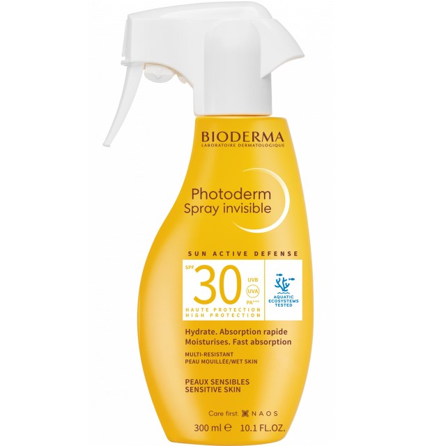Bioderma Photoderm Spray Sun Active Defense SPF30 Αντηλιακό για Πρόσωπο & Σώμα σε Μορφή Spray για Ευαίσθητο Δέρμα, 300ml