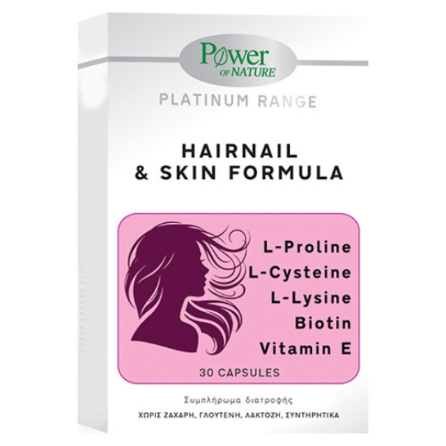 Power Health Platinum Range Hairnail & Skin Formula 100mg Ειδικό Συμπλήρωμα Διατροφής 30 κάψουλες
