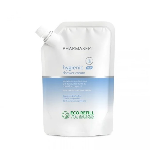 Pharmasept Hygienic Shower Cream Refill, Aνταλλακτικό Κρεμώδες Αφρόλουτρο για Ενυδάτωση & Θρέψη – 900ml
