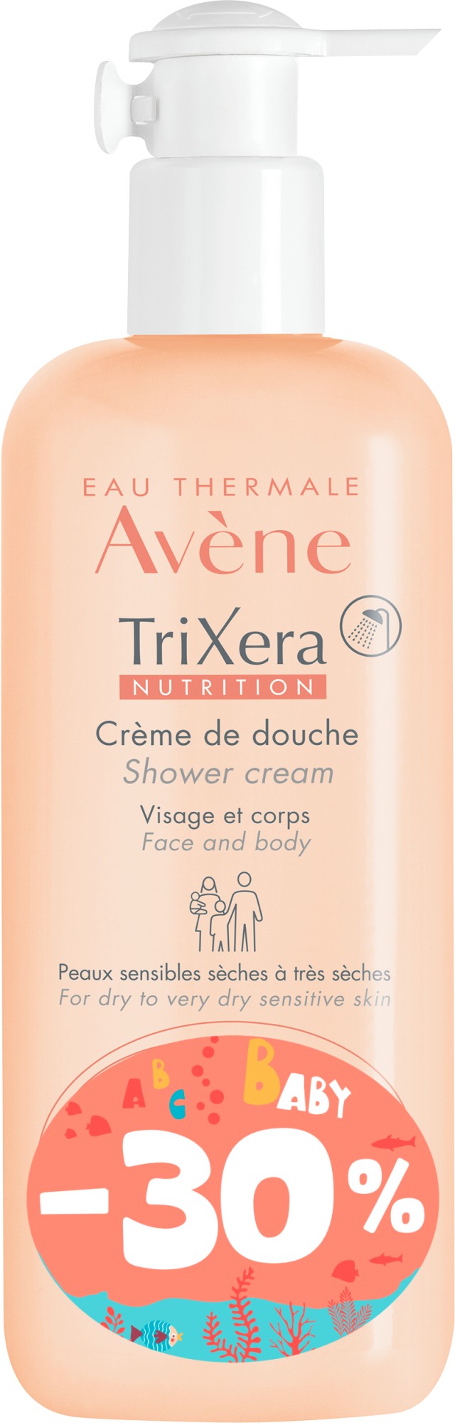 Avene Trixera Nutrition Cream Douche 500ml -30%