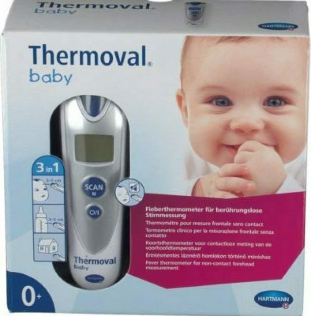 Hartmann Thermoval Baby Ψηφιακό Θερμόμετρο Μετώπου Με Υπέρυθρες Κατάλληλο Για Μωρά Γκρι 1τμχ