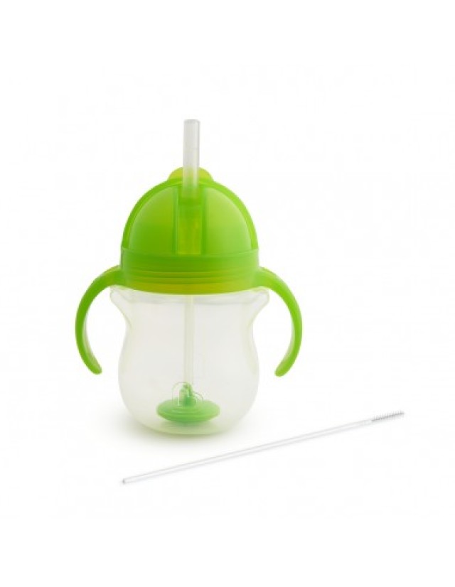Munchkin Click Lock Tip & Sip Straw Cup Κύπελο Με Καλαμάκι Πράσινο 6m+ 207ml