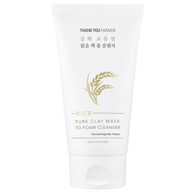 Thank You Farmer Rice Pure Clay Mask To Foam Cleanser 150ml