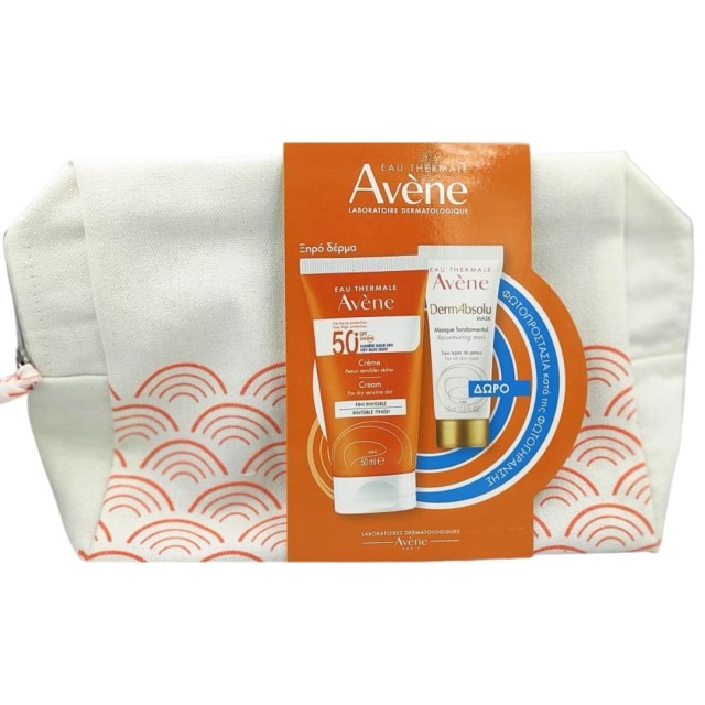 Avene Promo Cream Invisible Finish Αντηλιακή Κρέμα Προσώπου SPF50+ Για Ξηρές Επιδερμίδες 50ml & Δώρο DermAbsolu Αντιγηραντική Μάσκα Προσώπου 15ml & Νεσεσέρ 1τμχ