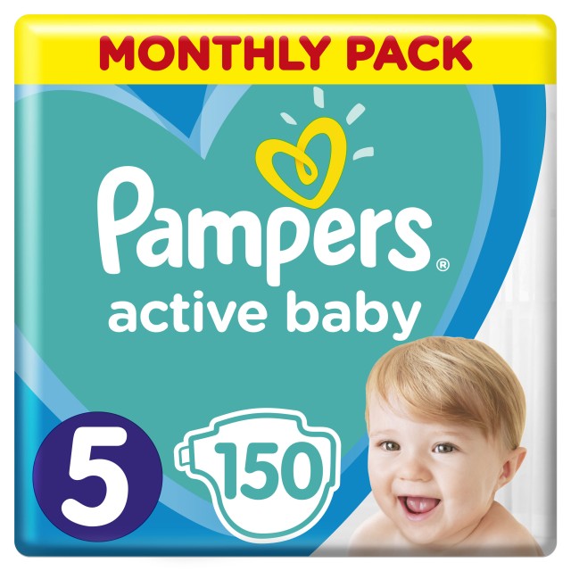 Pampers Active Baby No5 (11-16kg) Monthly Pack 150τμχ