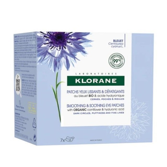 Klorane Bleuet Smothing & Soothing Eye Patches Χαλαρωτικές Κομπρέσες για Μάτια 7x2τμχ