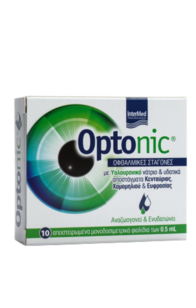 Intermed Optonic Drops Οφθαλμικές Σταγόνες Με Υαλουρονικό Οξύ 10x0.5ml
