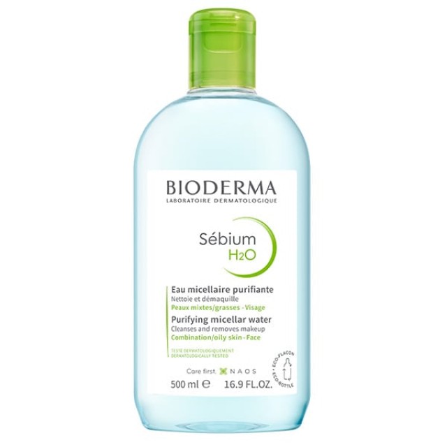 Bioderma Sebium Η2Ο Micellar Water Αφαίρεσης Μακιγιάζ Προσώπου για Ακνεϊκές Επιδερμίδες 500ml