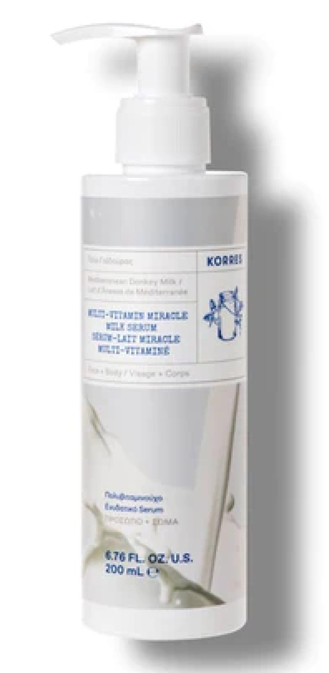 Korres Donkey Milk Multi-Vitamin Miracle Serum Ενυδατικό Serum Με Γάλα Γαϊδούρας Για Πρόσωπο & Σώμα 200ml