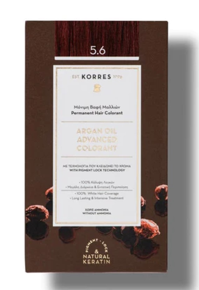 Korres Argan Oil Advanced Colorant 5.6 Καστανό Ανοιχτό Κόκκινο 50ml