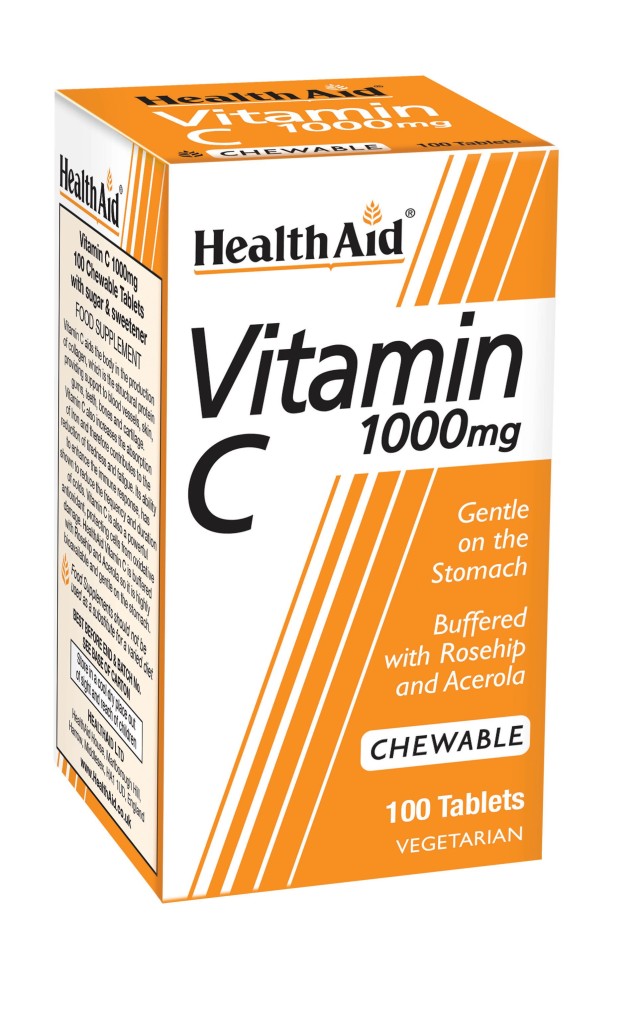 Health Aid Vitamin C Chewable 1000mg 100 Μασώμενες Ταμπλέτες