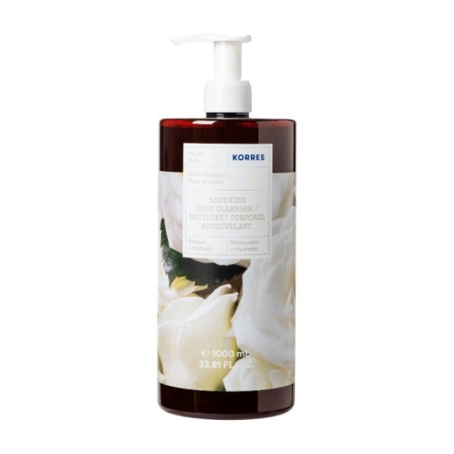 Korres Renewing Body Cleanser Αφρόλουτρο Λευκά Άνθη & Πούδρα 1000ml